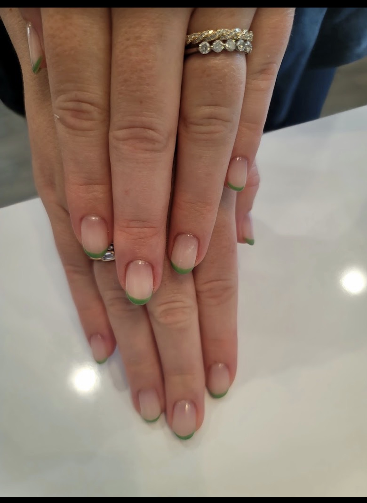 Spring Green French — Gel Manicure